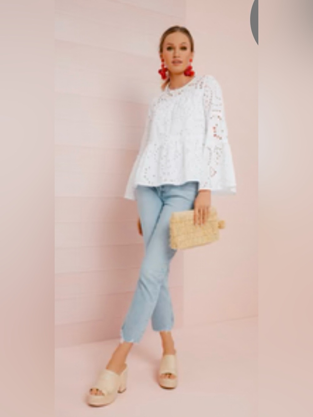 Tuckernuck White Eyelet Tiered Blouse